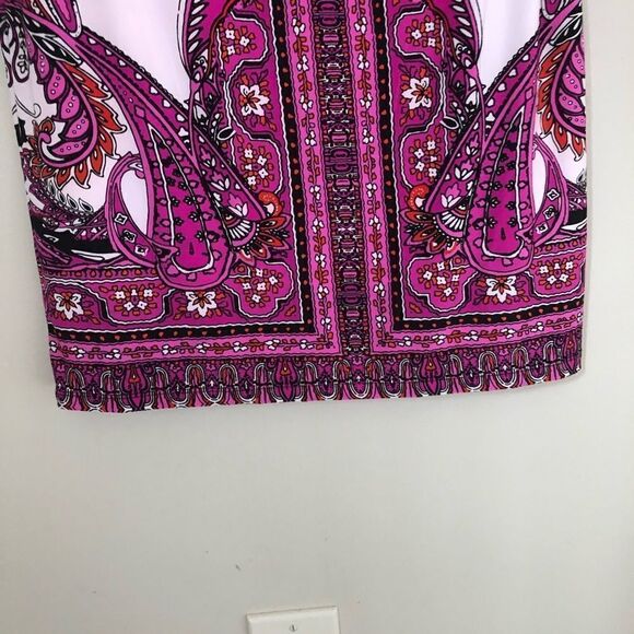I.N.C. Sleeveless Pink Paisley Print Shift Dress Size Small Petite - Picture 6 of 10
